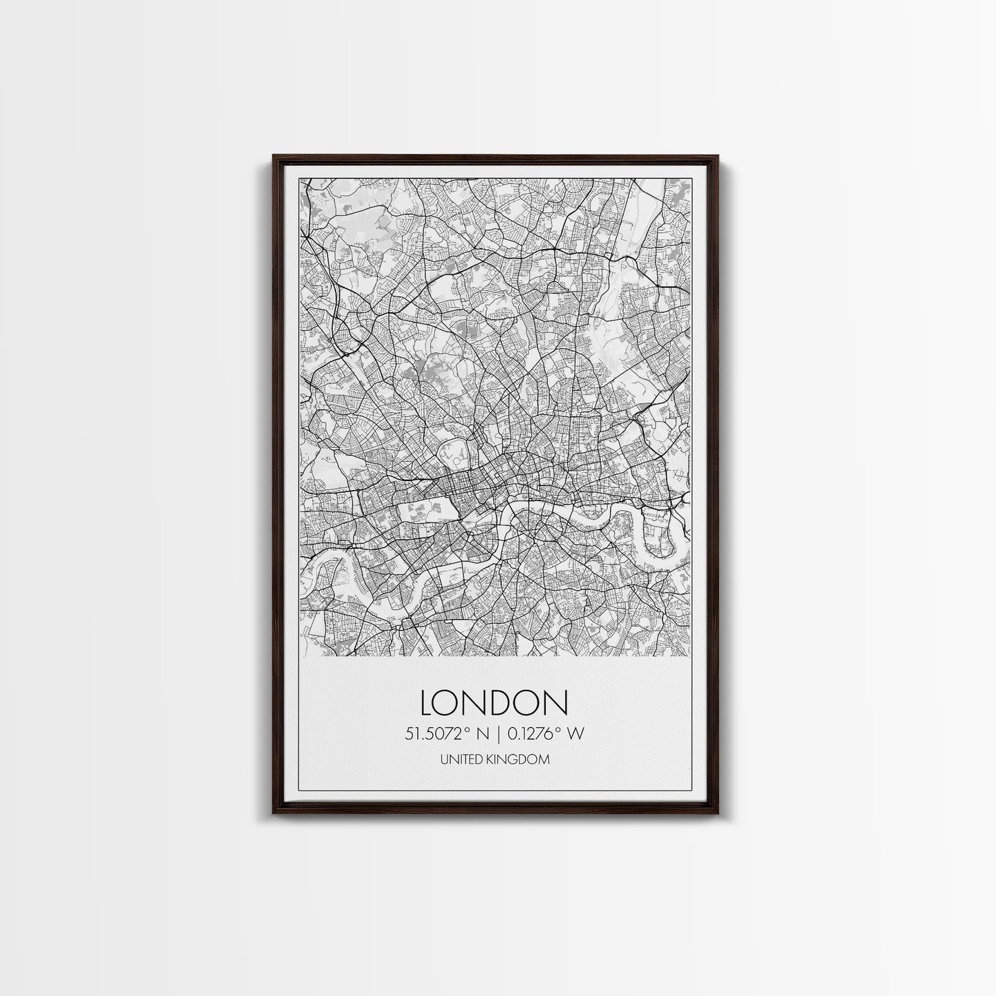 London Street Map, United Kingdom Map, City Map Art, Modern Wall Art, Wall Art, Canvas Print, Travel Art, Home Wall Décor, Bon Voyage Gift
