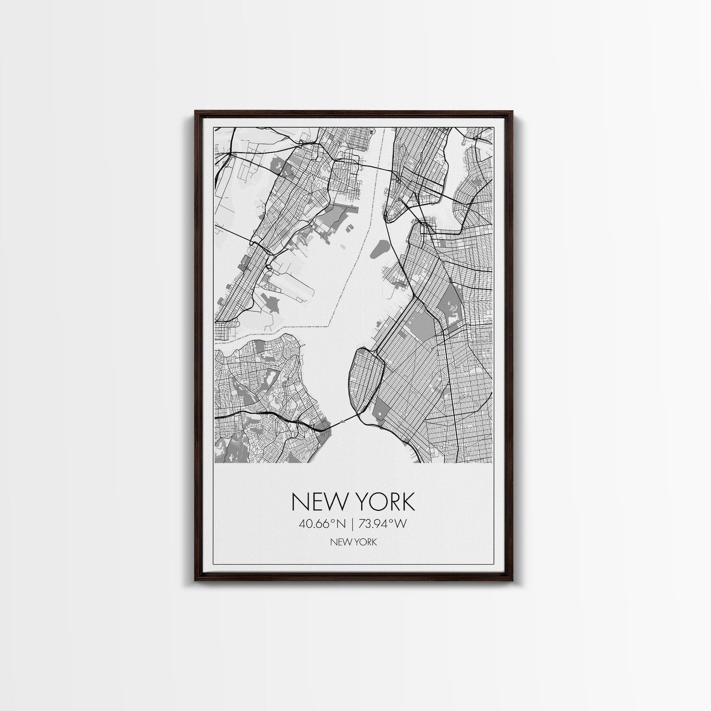 New York Street Map, New York Map, City Map Art, Modern Art, Wall Art, Canvas Print, Home Office Art, Unique Travel Gifts, Travel Wall Print