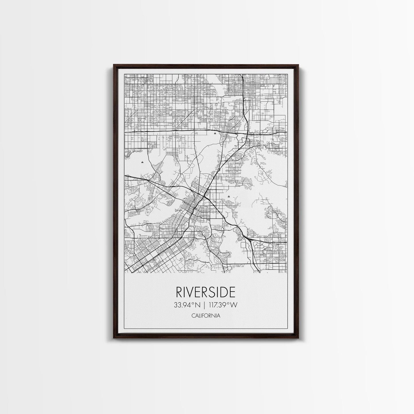 Riverside Street Map, California Map, City Map Art, Minimalist Art, Wall Art, Canvas Print, Unique Wall Décor, Boyfriend Gift, Travel Art