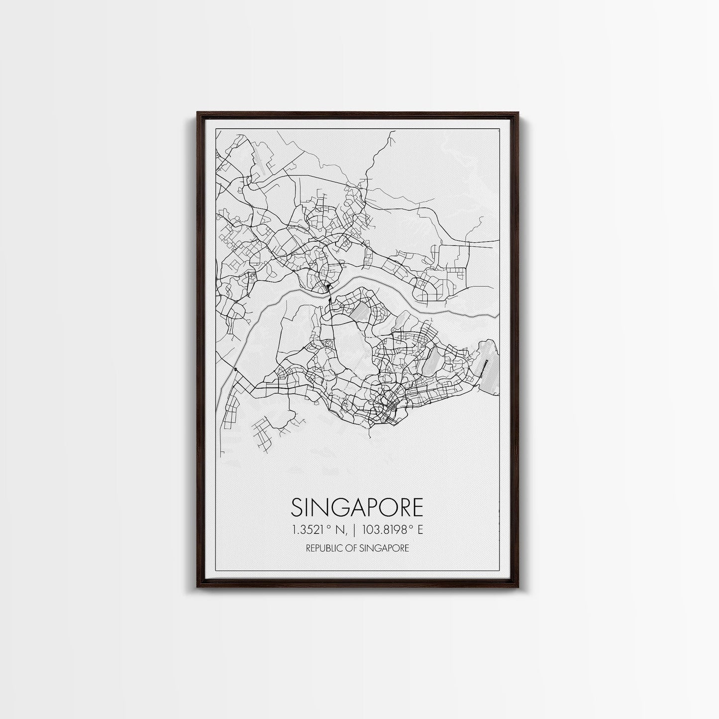 Singapore Street Map, Singapore Map, Asia City Map Print, Minimalist Art, Wall Art, Canvas Print, Room Decor, Travel Wall Art, Gift For Him