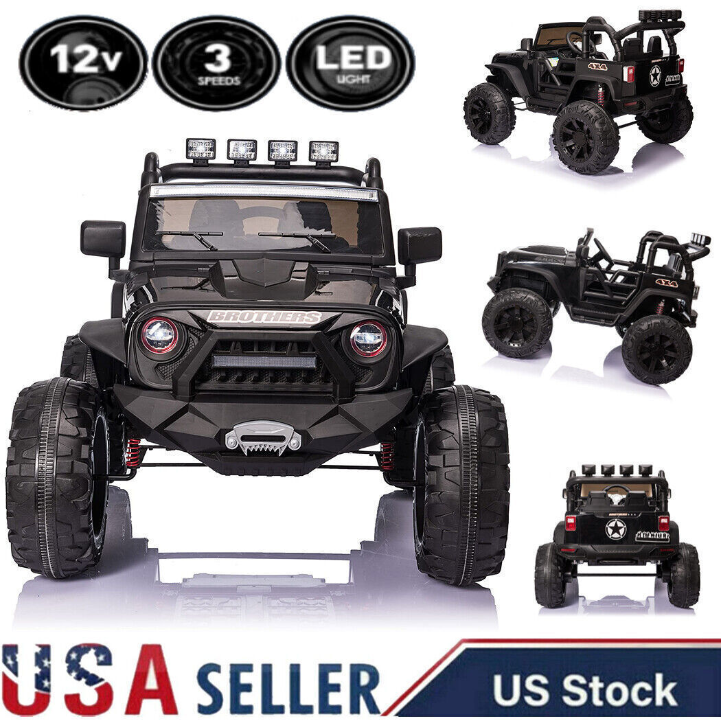 2-Seater Kids Ride on Truck with 3 Speeds, LED Light, Remote Control, and 24V 9AH Battery