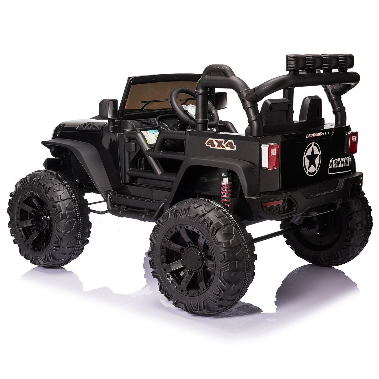 2-Seater Kids Ride on Truck with 3 Speeds, LED Light, Remote Control, and 24V 9AH Battery