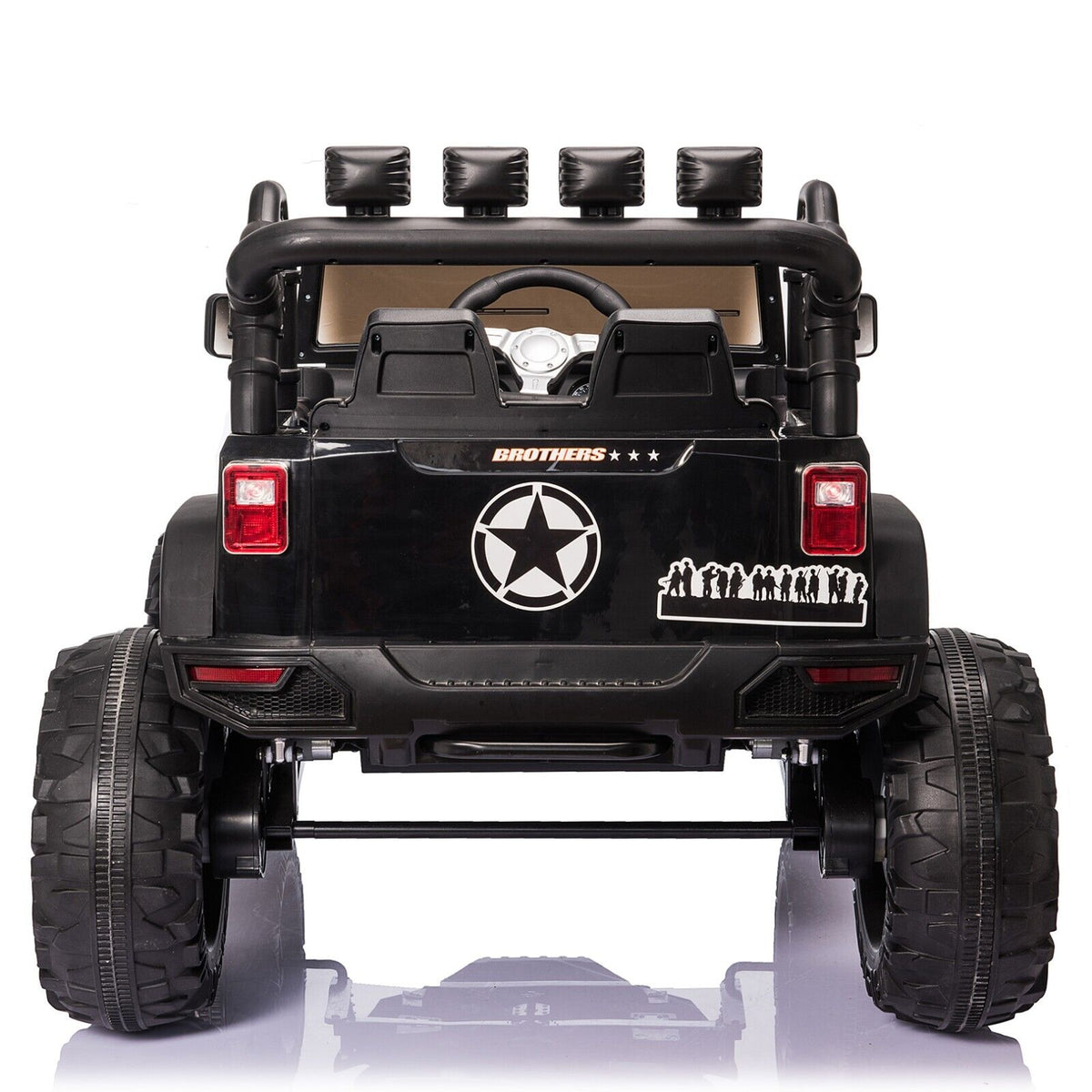400W Electric 24V Kids Ride on Truck Car Jeep with MP3 Player, LED Lights, and Remote Control - Seats 2