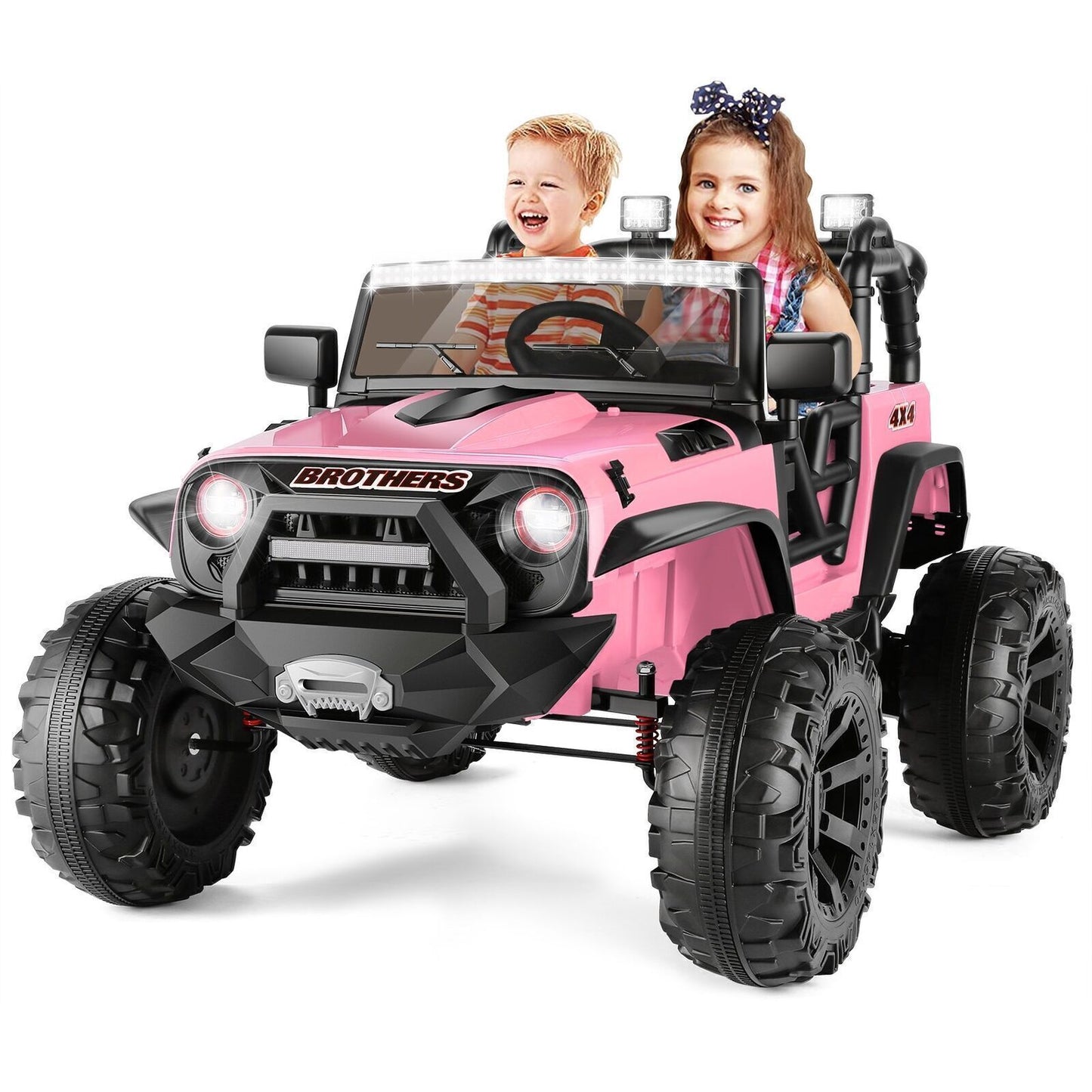 400W Electric Ride On Jeep for Kids with Remote Control, LED Lights, and MP3/USB