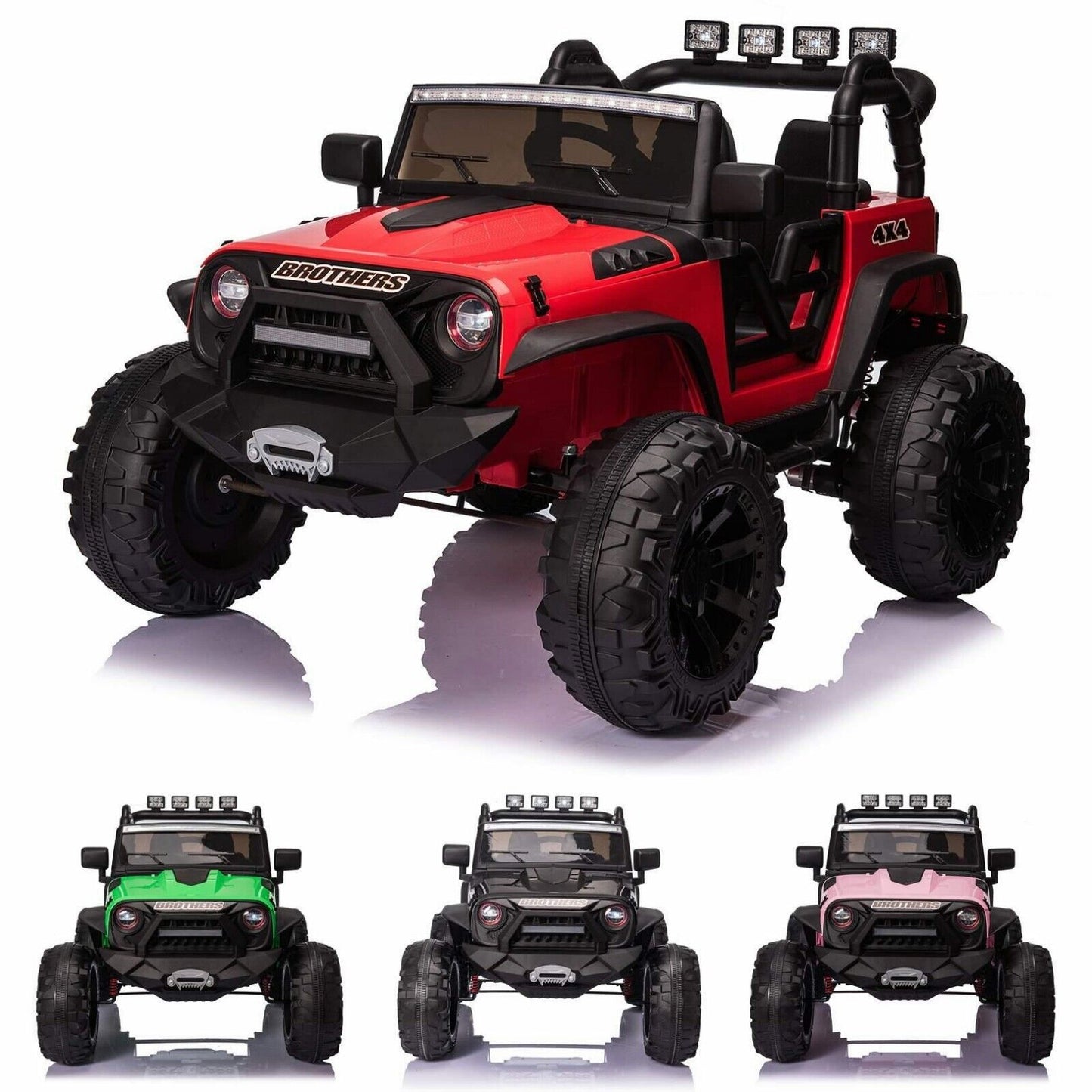 400W Electric Ride On Jeep for Kids with Remote Control, LED Lights, and MP3/USB