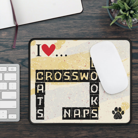 Crosswords and Cats Gaming Mouse Pad