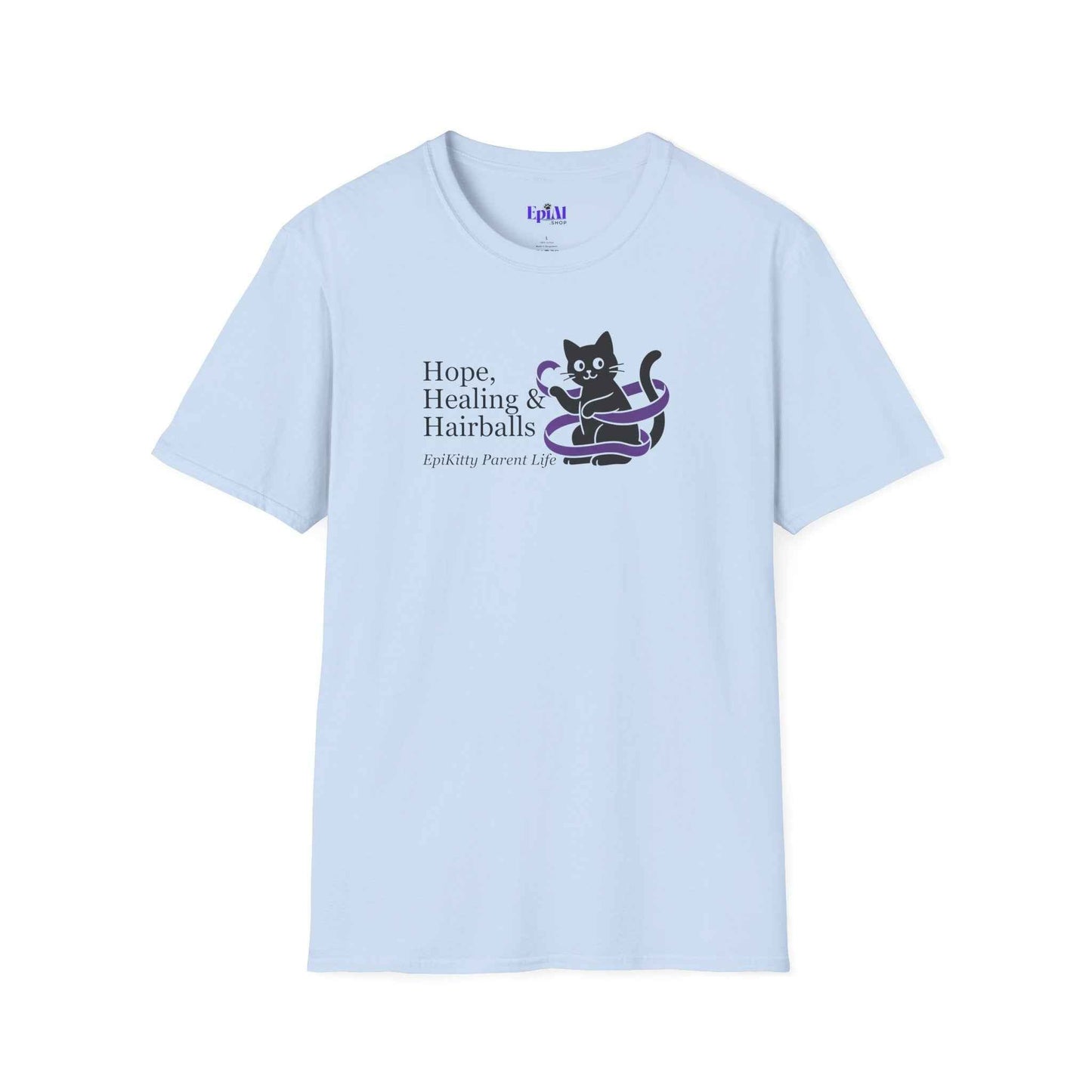 Hope, Healing & Hairballs Cat T-Shirt – Epikitty Parent Awareness Tee