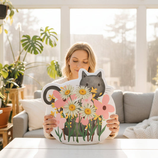Floral Cat Pillow — Soft Looks, Strong Opinions