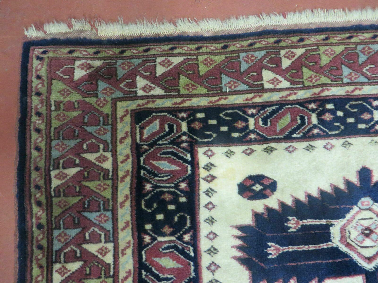 3' X 4' Vintage Handmade Turkish Geometric Oriental Wool Rug Nice