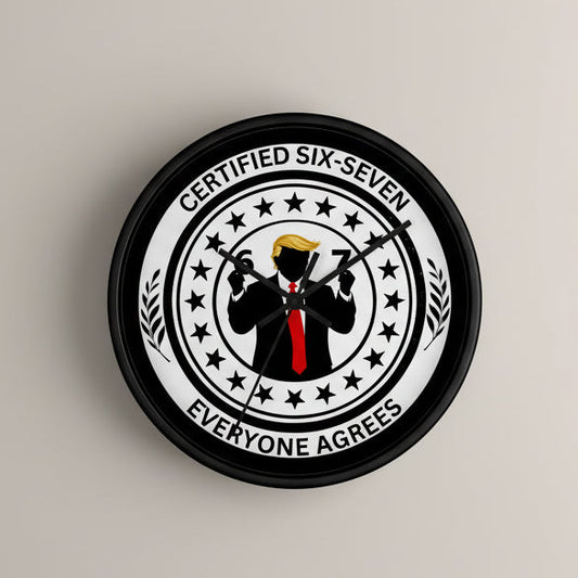 Certified Six-Seven Wall Clock — Everyone Agrees Political Parody Decor