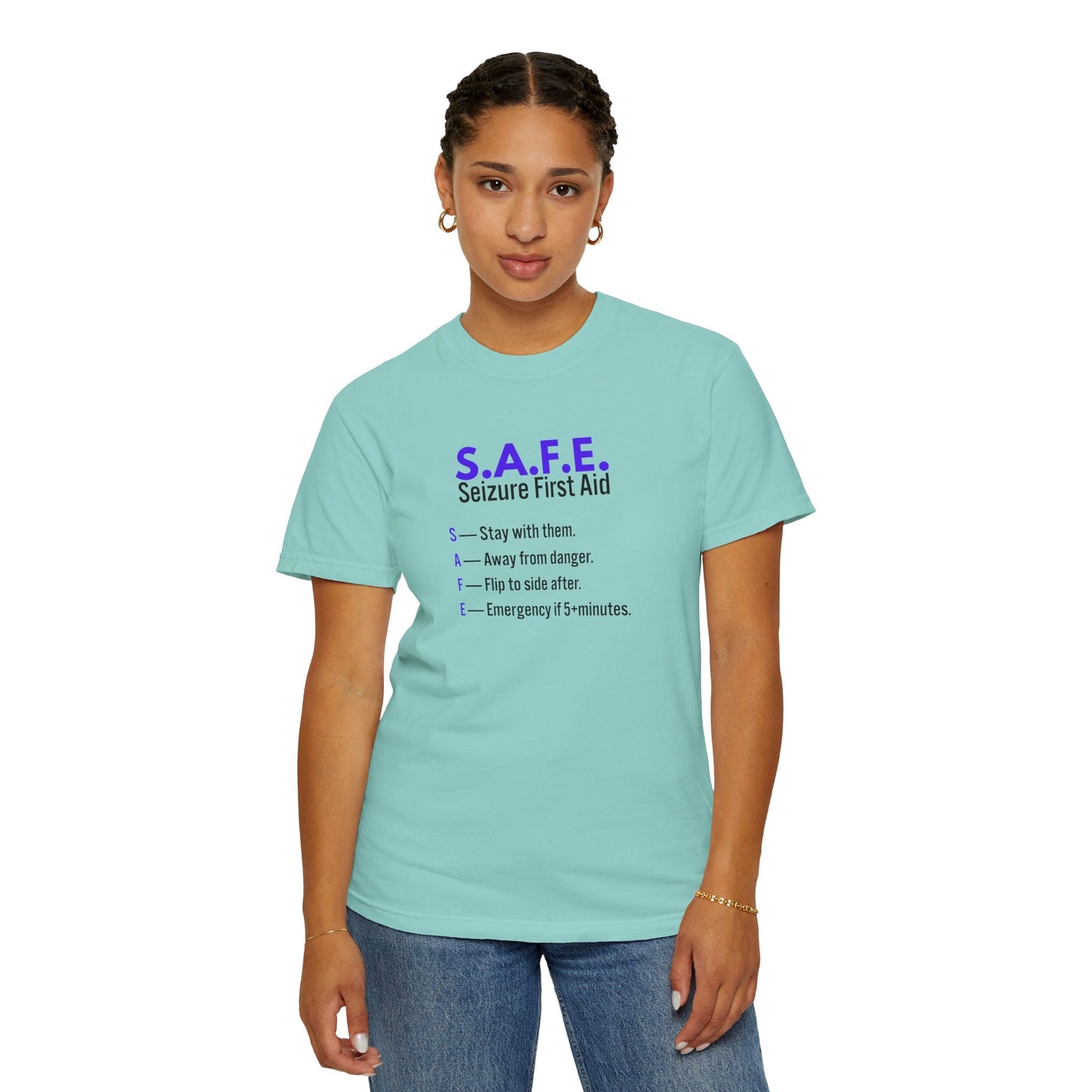 S.A.F.E. Seizure First Aid T-Shirt – Epilepsy Awareness Education Tee