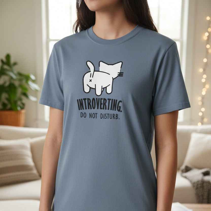 Introverting. Do Not Disturb. Unisex Cat T-Shirt