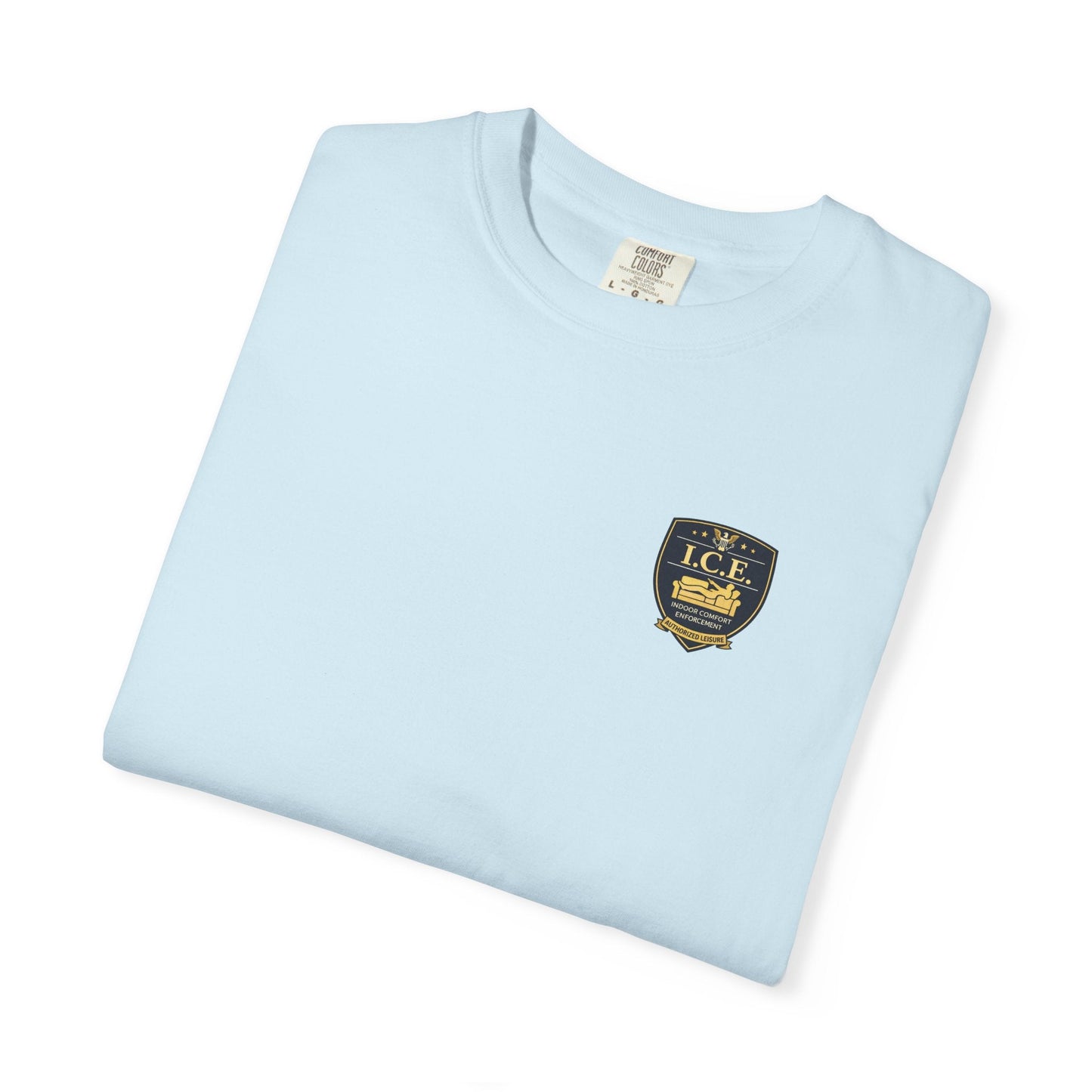 I.C.E. Badge T-Shirt | Institute of Cozy Excellence Parody Tee