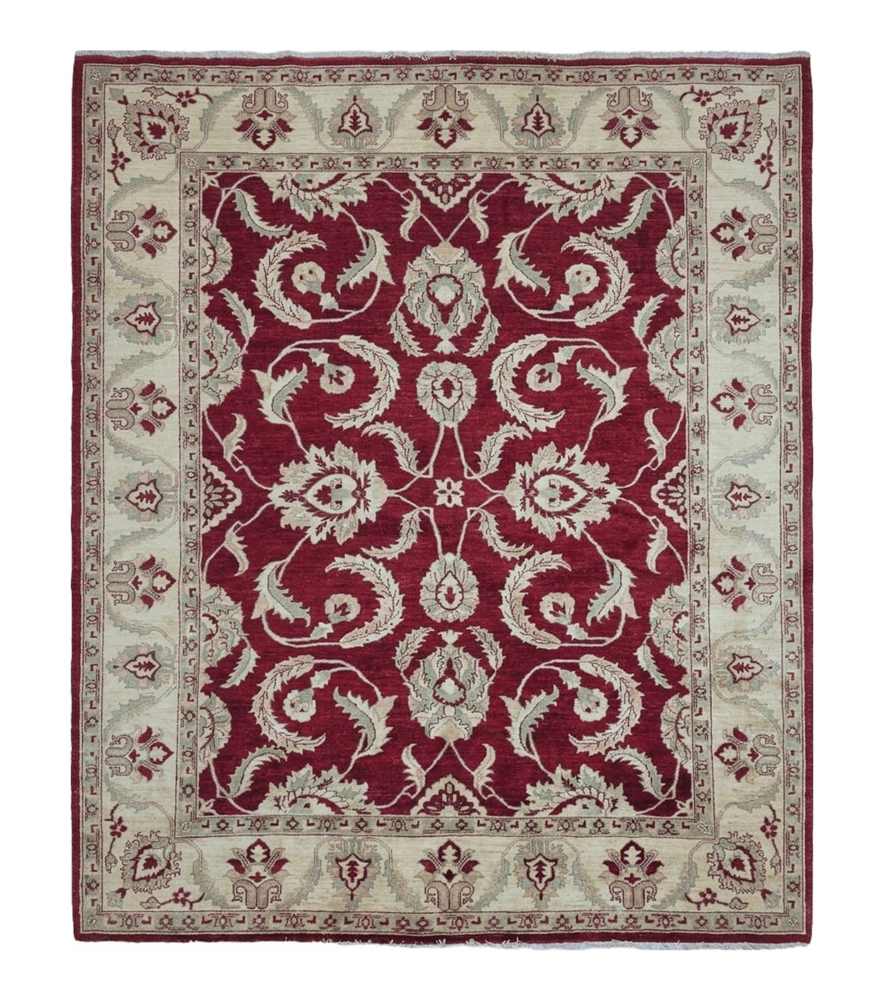 8' X 10' Vintage Fine Handmade Peshawar Agra Chobi Rug