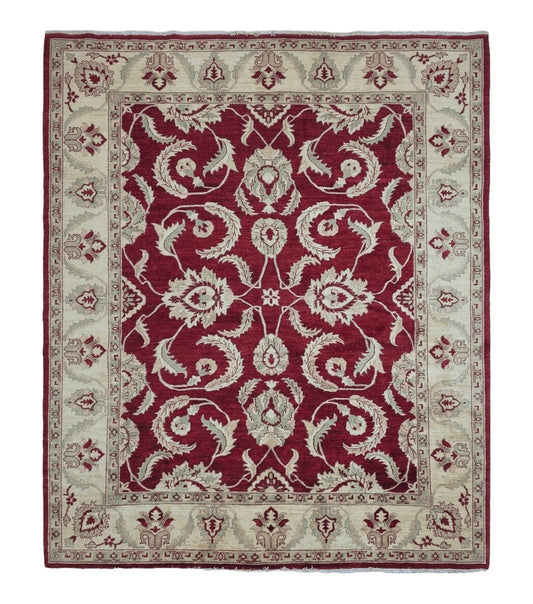 8' X 10' Vintage Fine Handmade Peshawar Agra Chobi Rug