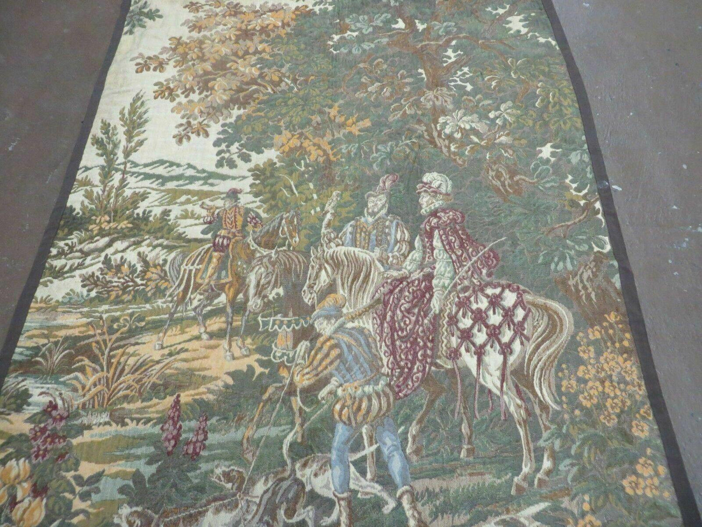 4' X 5' Vintage Tapestry Belgium Hand Loomed Victorian Nice 90f