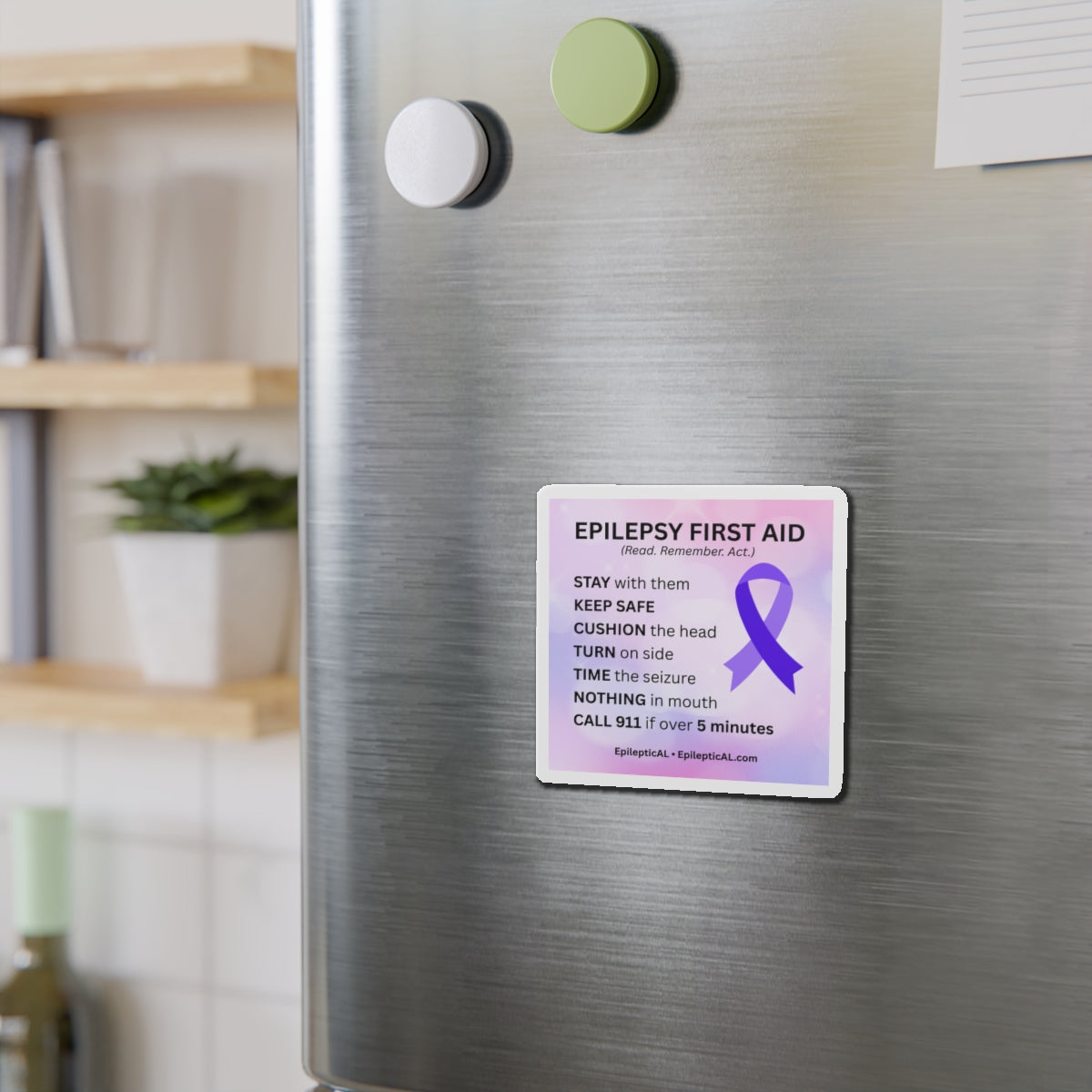 Epilepsy First Aid Magnet | Read. Remember. Act.