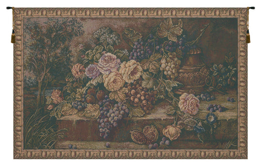 Bouquet with Grapes Green Italian Tapestry