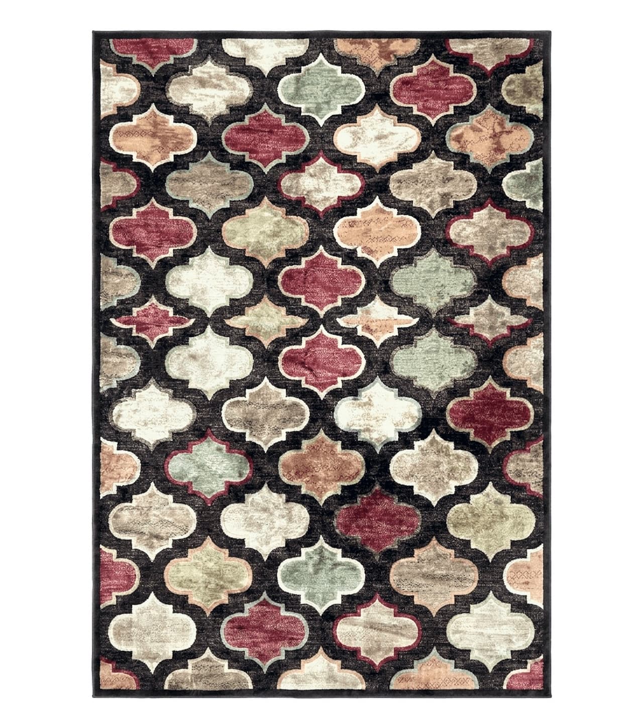 Panel Design Rug 5x7, Multicolor Contemporary Area Rug, Small Living Room Rug