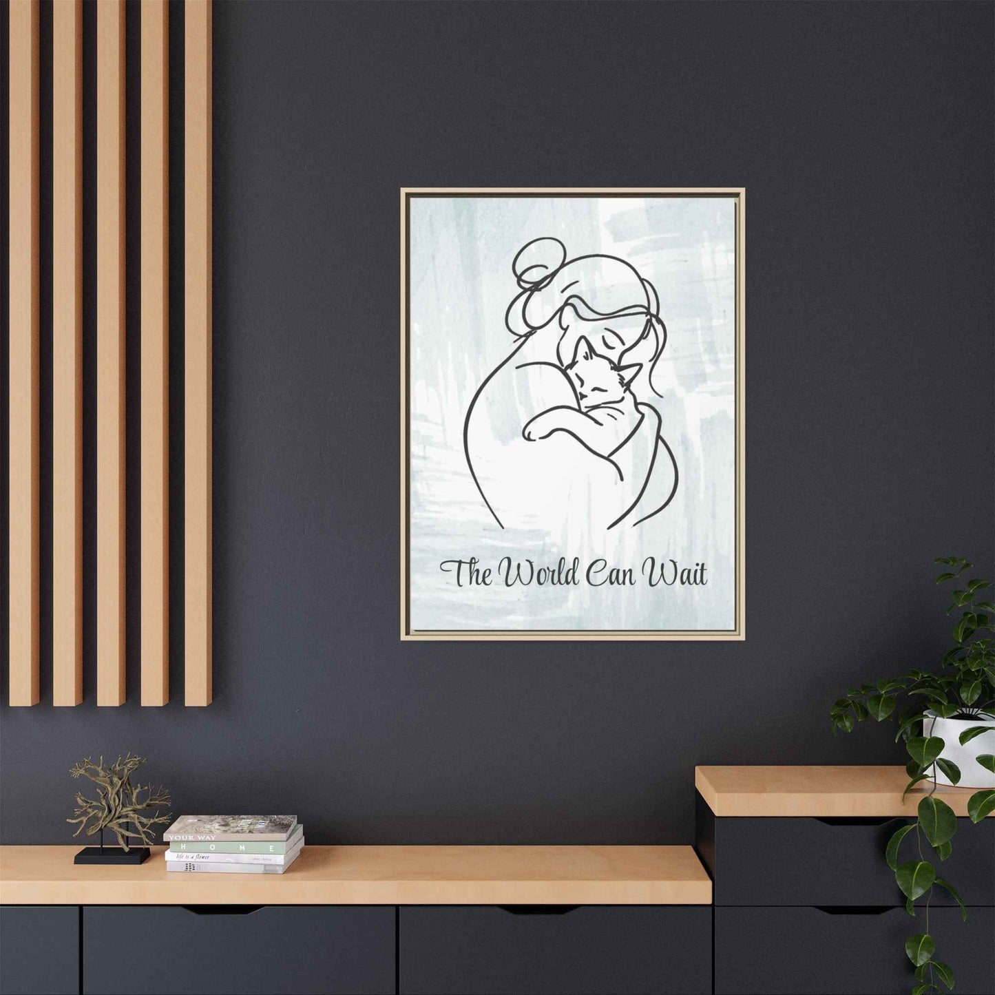 The World Can Wait Cat Canvas Print