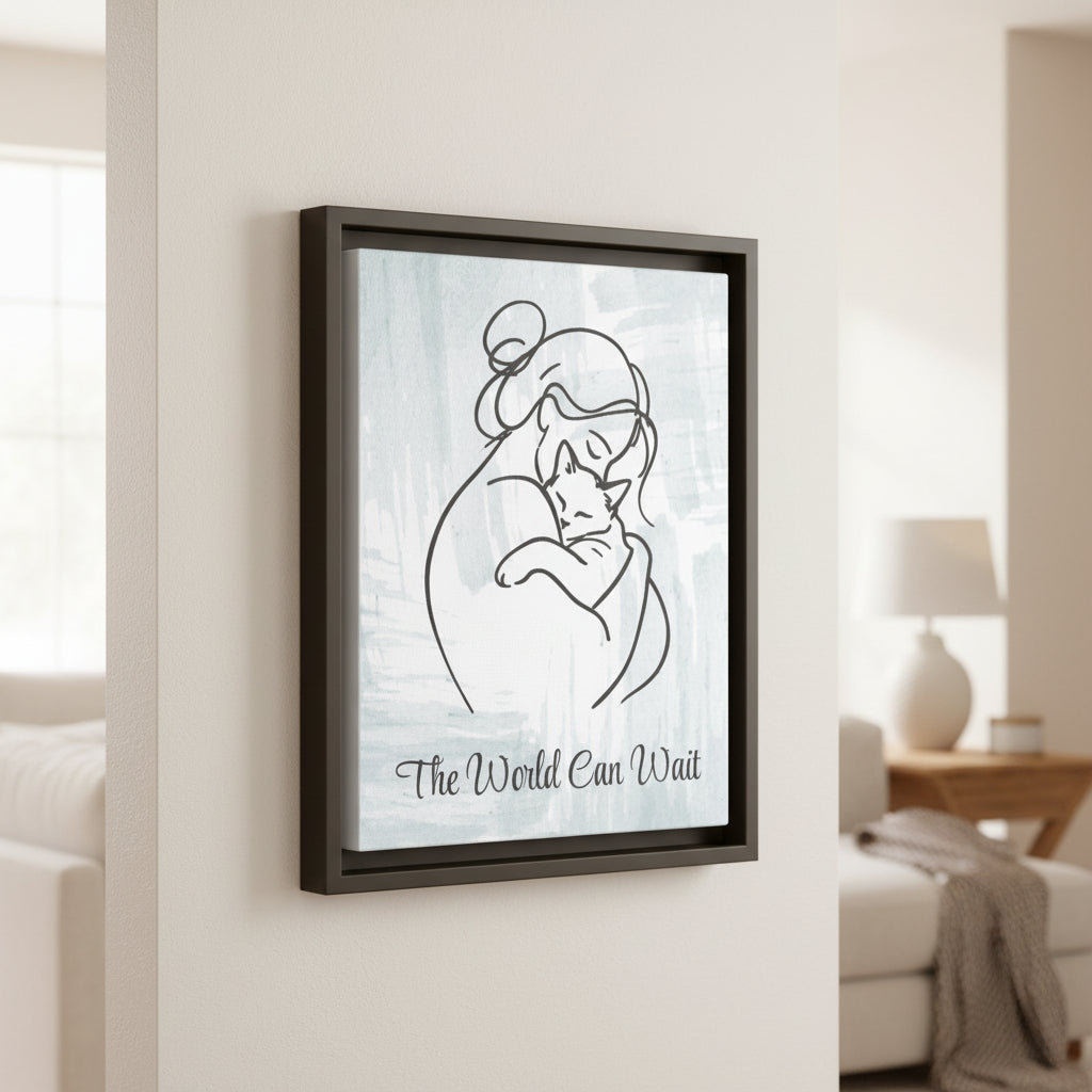 The World Can Wait Cat Canvas Print