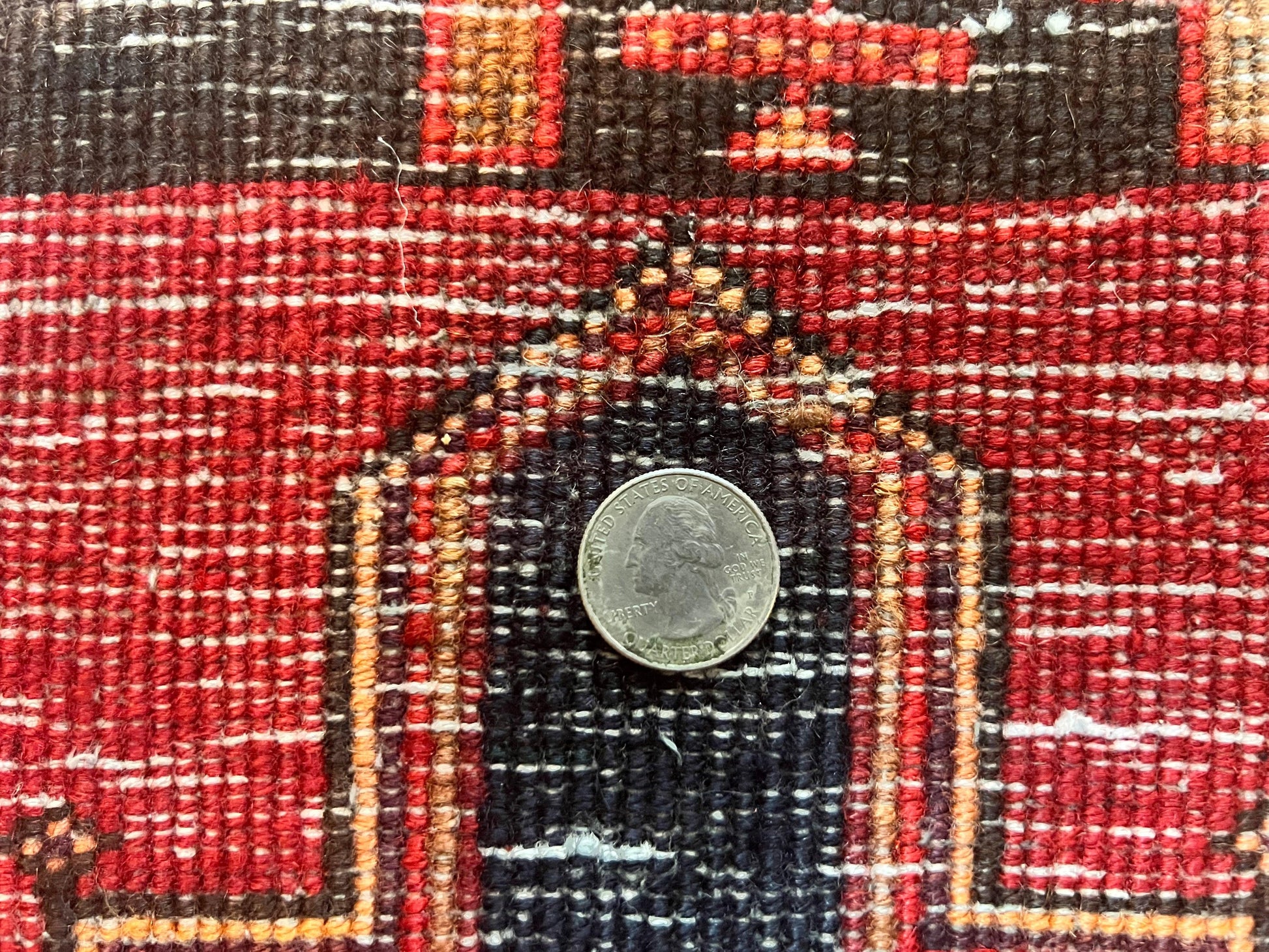 Persian Heriz Runner Rug 3.7 x 11, Persian Tribal Runner, Handmade Wool, Medallions, Geometric, Red, Antique Vintage Hand Knotted Rug