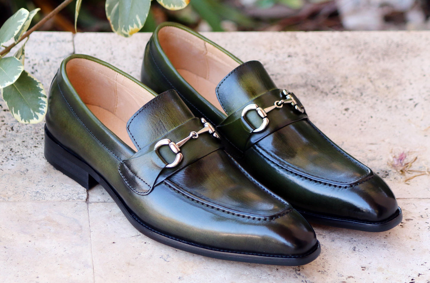 Carrucci Calfskin Loafer - Green