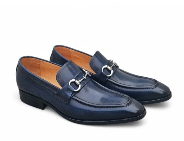 Carrucci Calfskin Loafer - Blue