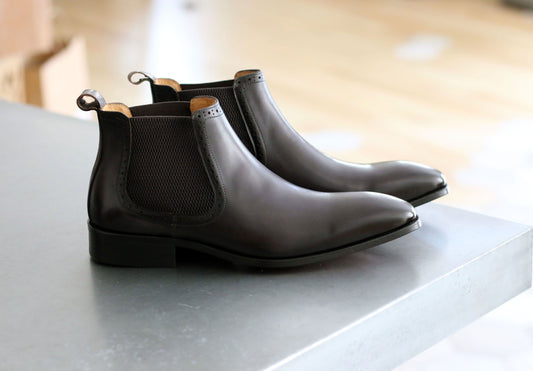 Carrucci Boot Calfskin Shoes - Charcoal