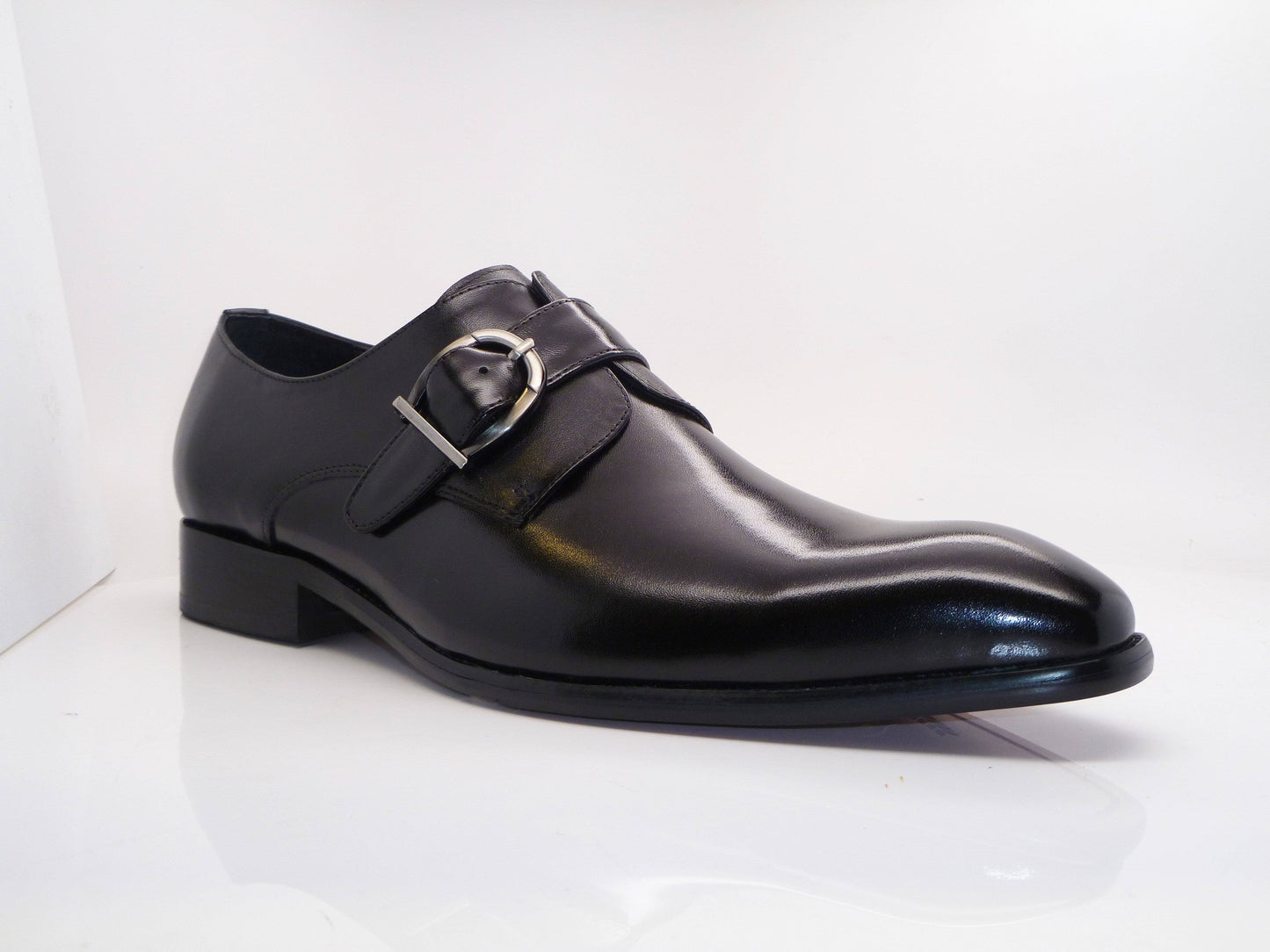 Carrucci Calfskin Monkstrap - Black