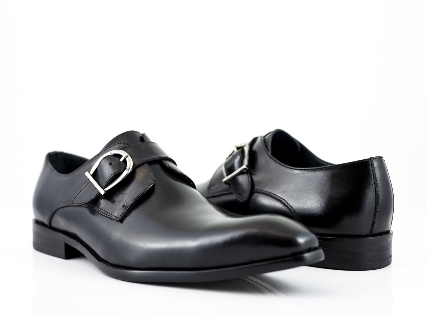 Carrucci Calfskin Monkstrap - Black