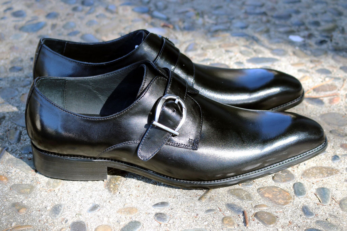 Carrucci Calfskin Monkstrap - Black