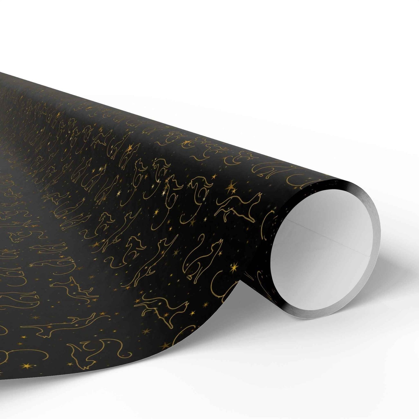 Gold Foil Line-Art Cats Gift Wrap – Elegant All-Purpose Wrapping Paper
