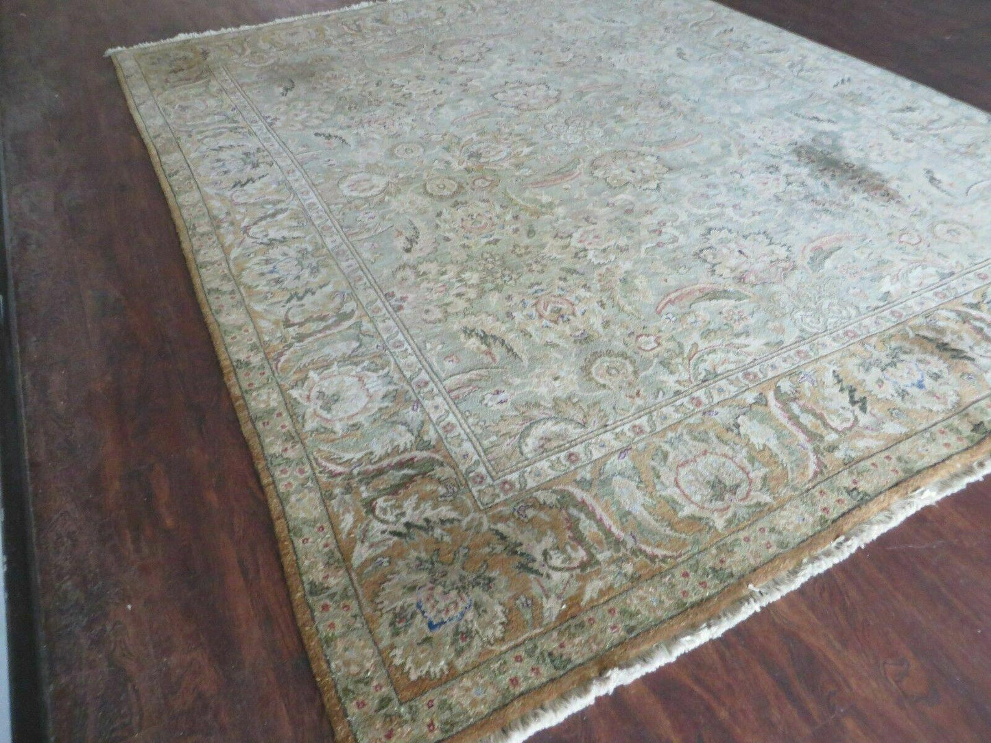 8' X 10' Vintage Handmade India Floral Oriental Top Quality Jaipur Tea Wash