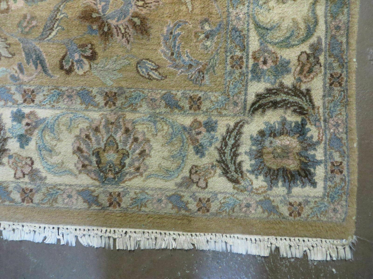 5' 6" X 9' Vintage Handmade Jaipur Indian Floral Oriental Wool Rug Veg Dyes