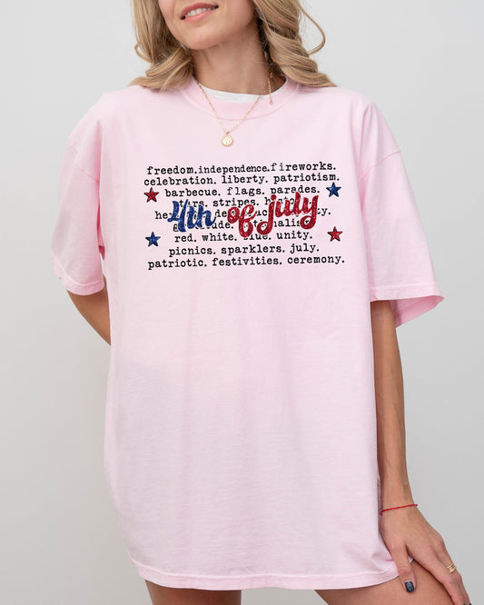 4th of July America USA Retro Patriotic Independence Day Fourth of July Comfort Colors Tee
