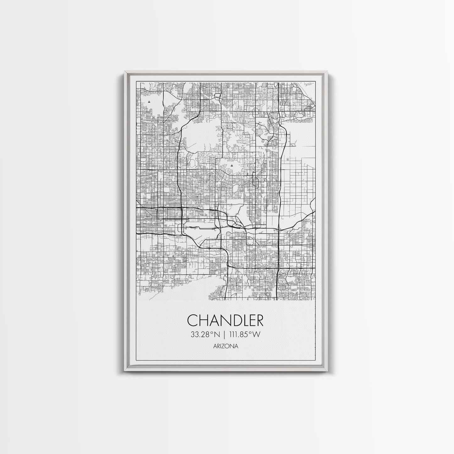 Chandler Street Map, Arizona Map, City Map Art, Modern Art, Wall Art, Canvas Print, Canvas Wall Art, Home Office Art, Housewarming Gift