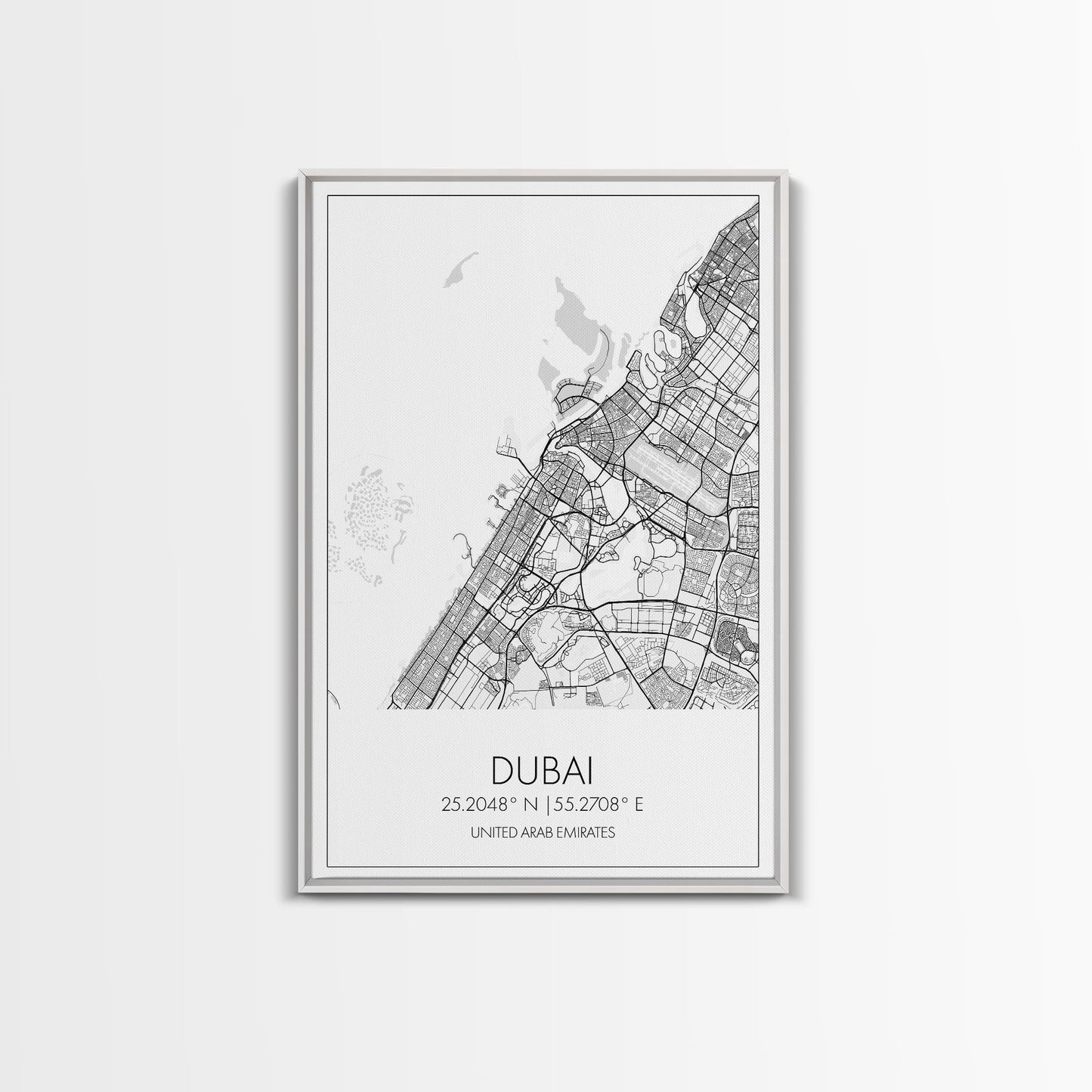 Dubai Street Map, UAE Map, City Map Art, Minimalist Art, Wall Art, Canvas Print, Aviation Gift, Travel Art, Office Décor, Unique Wall Art
