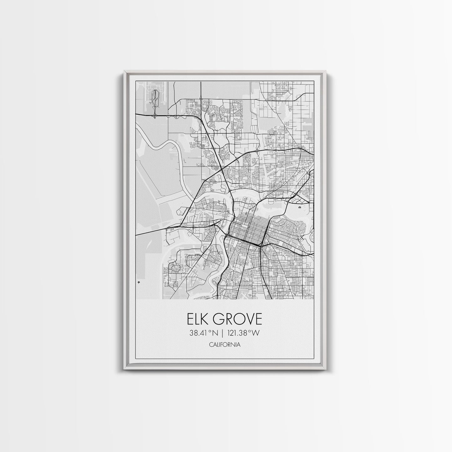 Elk Grove Street Map, California Map, City Map Art, Minimalist Art, Wall Art, Canvas Print, Bedroom Wall Art, Housewarming Gift, Travel Art
