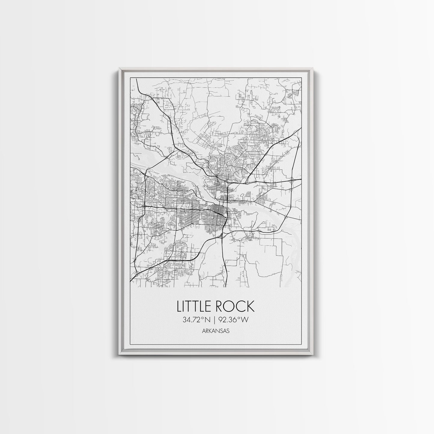 Little Rock Street Map, Arkansas Map, City Map Art, Modern Wall Art, Wall Art, Canvas Print, Travel Lover Gift, Kids Wall Art, Travel Art