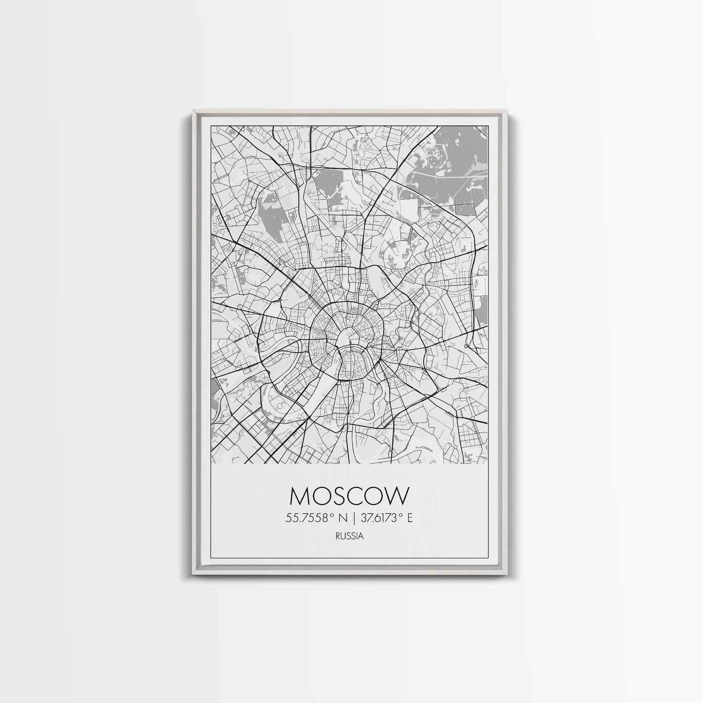 Moscow Street Map, Russia Map, Europe City Map Art, Modern Art, Wall Art, Canvas Print, Wall Art Prints, Gift For Husband, Travel Wall Décor