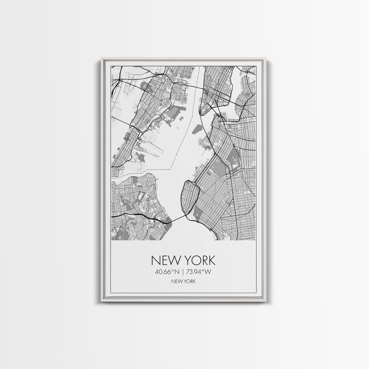 New York Street Map, New York Map, City Map Art, Modern Art, Wall Art, Canvas Print, Home Office Art, Unique Travel Gifts, Travel Wall Print