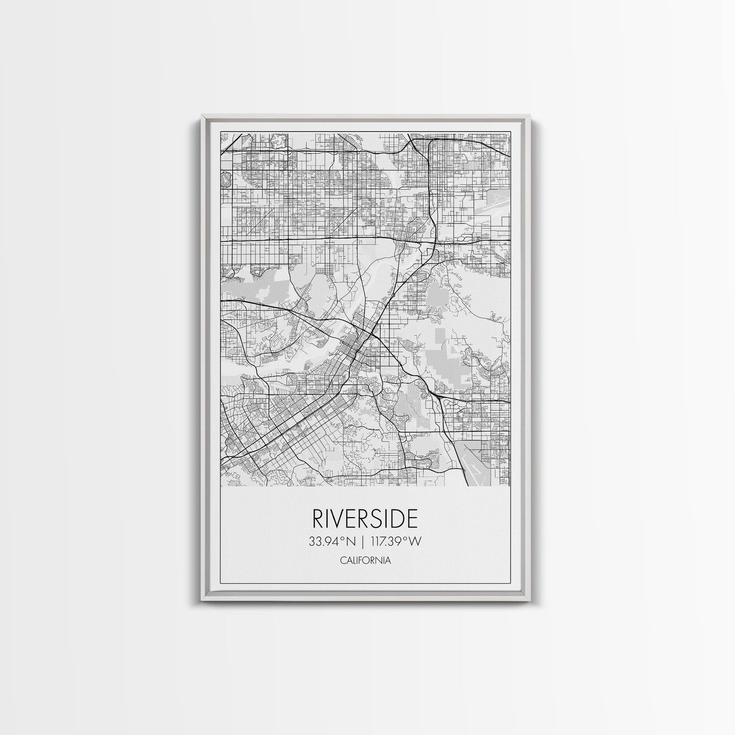 Riverside Street Map, California Map, City Map Art, Minimalist Art, Wall Art, Canvas Print, Office Wall Décor, Gifts For Dad, Travel Print