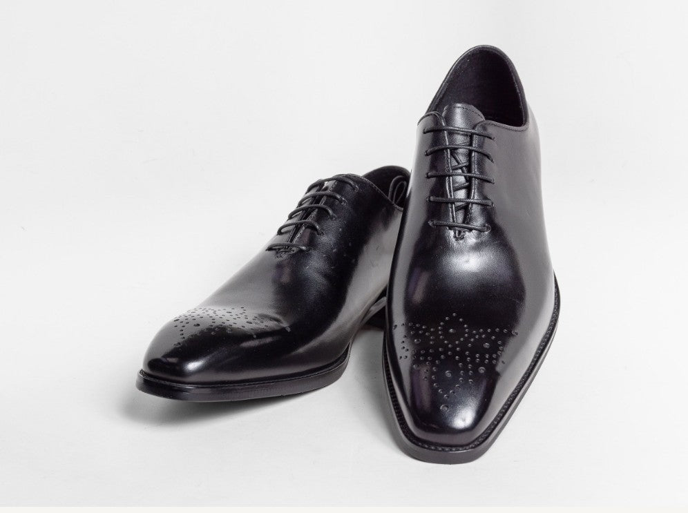 Ugo Vasare Burnished Calfskin Oxford - Black