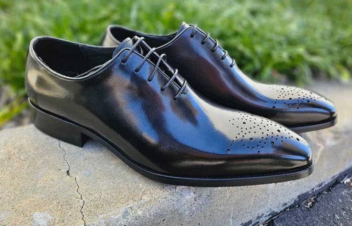 Ugo Vasare Burnished Calfskin Oxford - Black