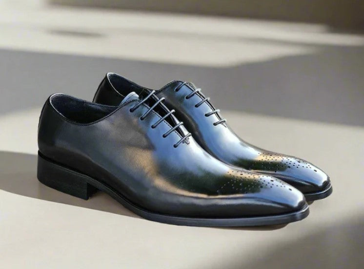 Ugo Vasare Burnished Calfskin Oxford - Black