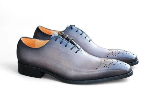 Carrucci Burnished Calfskin Oxford - Grey
