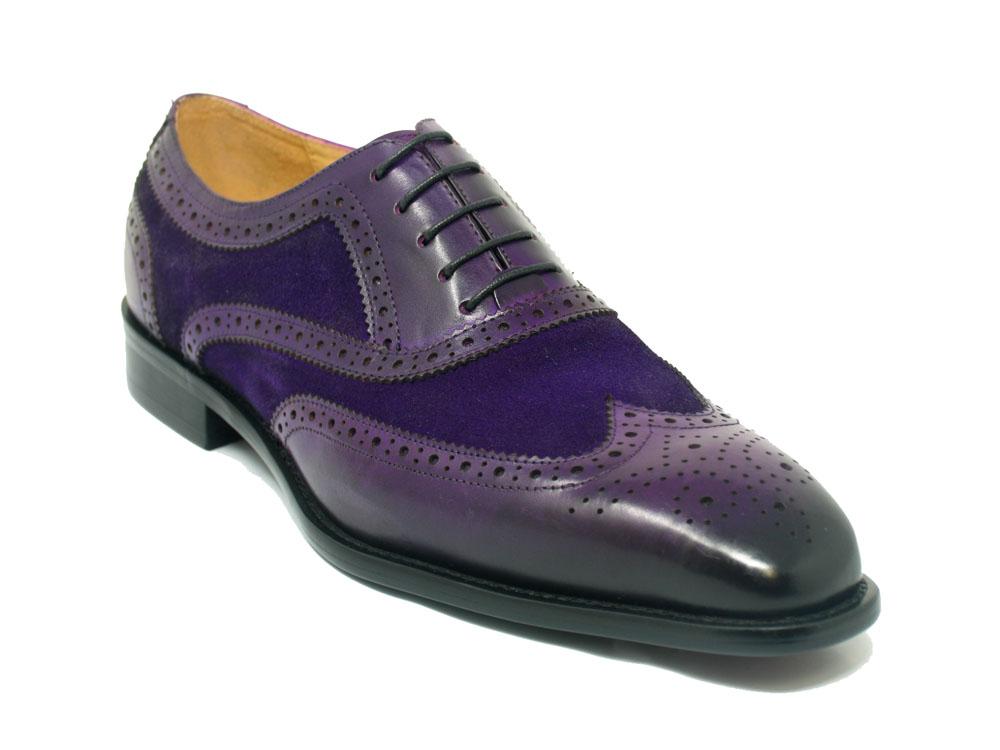 Carrucci Burnished Calfskin Belt - Purple