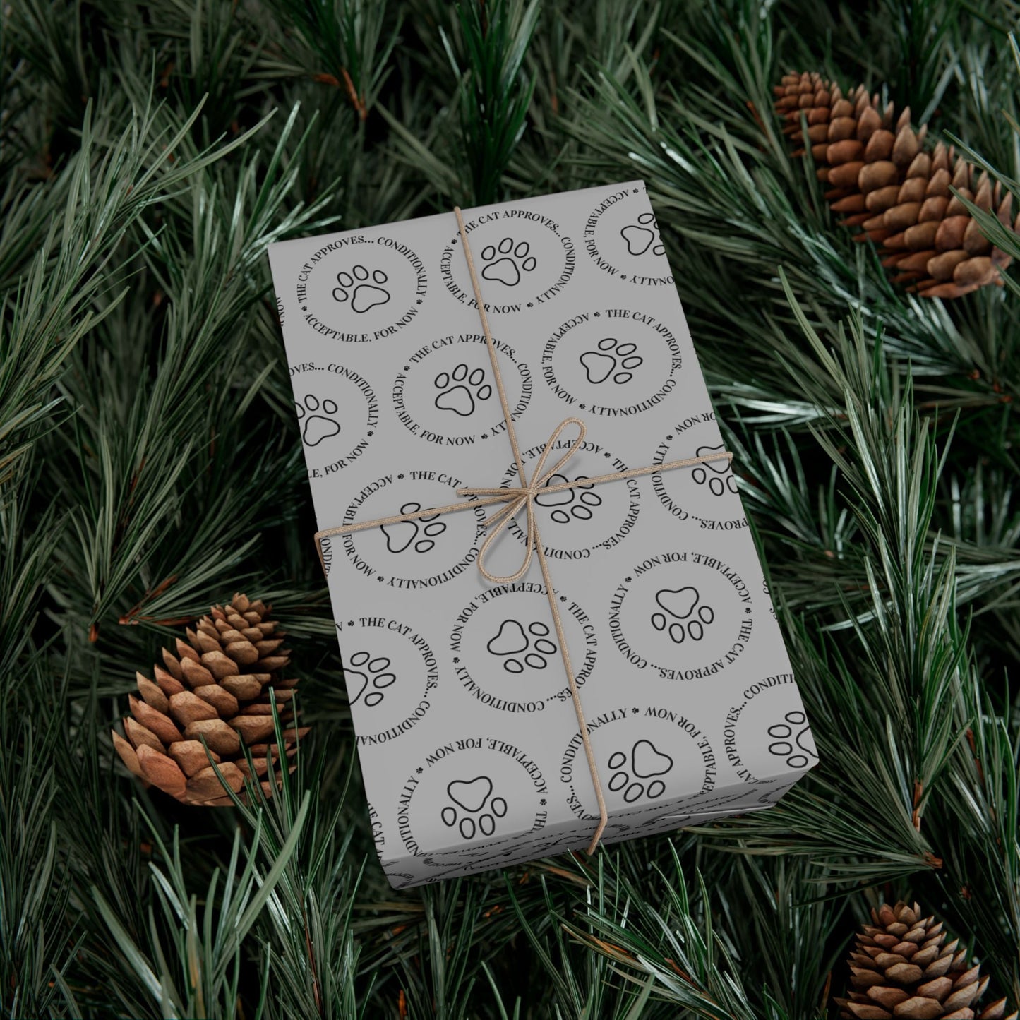 The Cat Approves Gift Wrap Paper (Cat-Themed Humor)