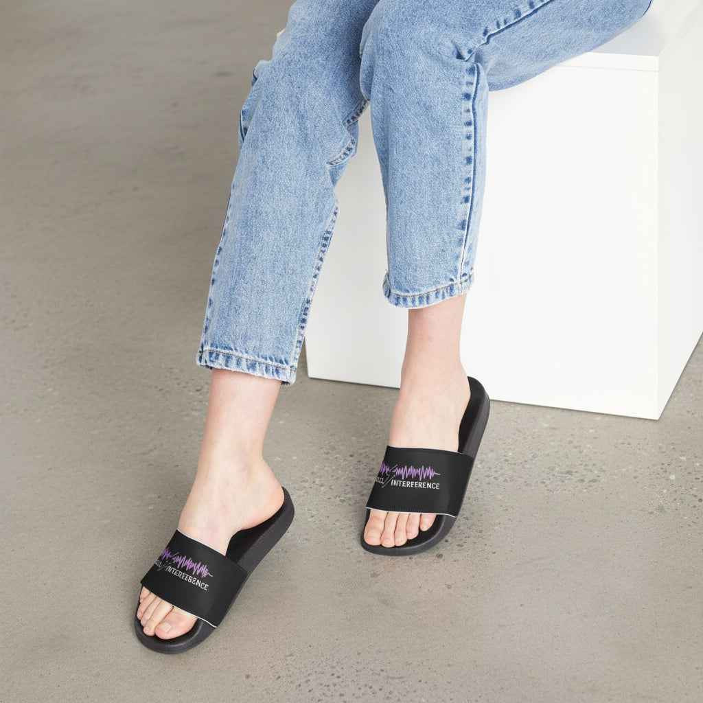 Signal Interference Slide Sandals — Controlled Chaos Edition